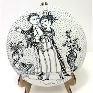 Vtg Nymolle Bjorn Wiinbald November Optimisme White Blk Wall Plaque 3013-11 READ